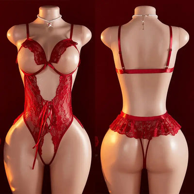 Elegant Lace Plunge Bodysuit