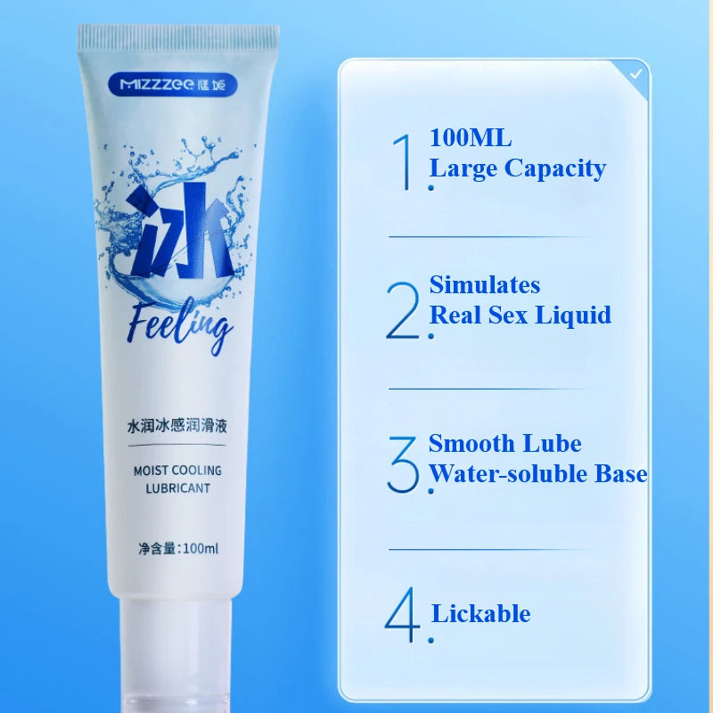 Lubrifiant à base d'eau 100 ml pour adultes, idéal pour la stimulation vaginale et anale avec sextoys. Hydratant et stimulant la sensation de froid/feu. Convient aux rapports anaux. 18+