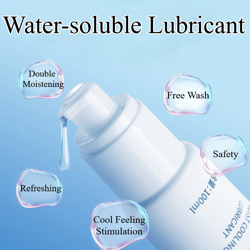 Lubrifiant à base d'eau 100 ml pour adultes, idéal pour la stimulation vaginale et anale avec sextoys. Hydratant et stimulant la sensation de froid/feu. Convient aux rapports anaux. 18+