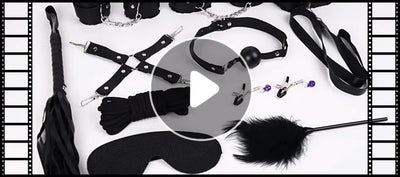 11-Piece Leather BDSM Bondage Kit – Couples Restraint & Fetish Play Set