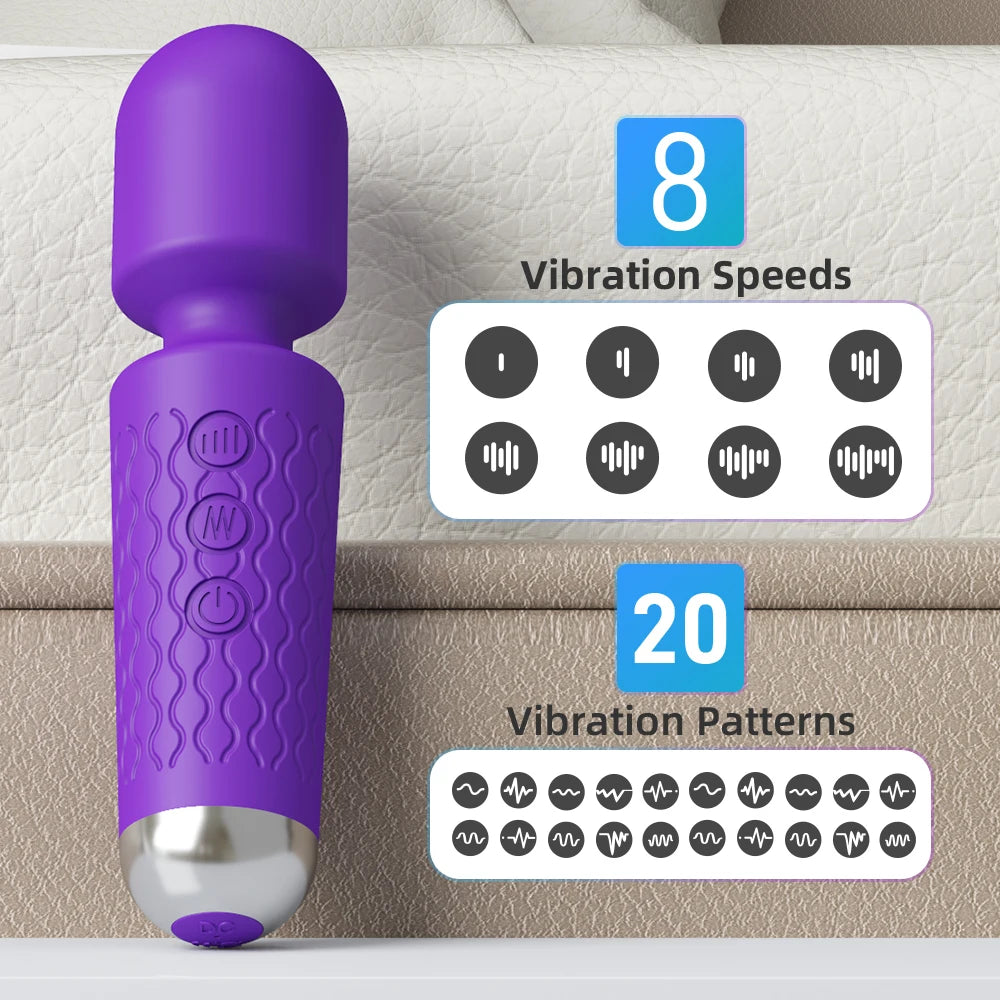 20-Speed Powerful AV Magic Wand – Clitoris & G-Spot Stimulator for Women