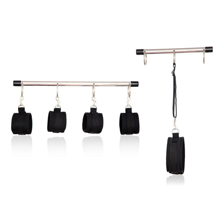 Adjustable BDSM Bondage Restraint Kit – Spreader Bar, Handcuffs & Ankle Cuffs Set for Couples