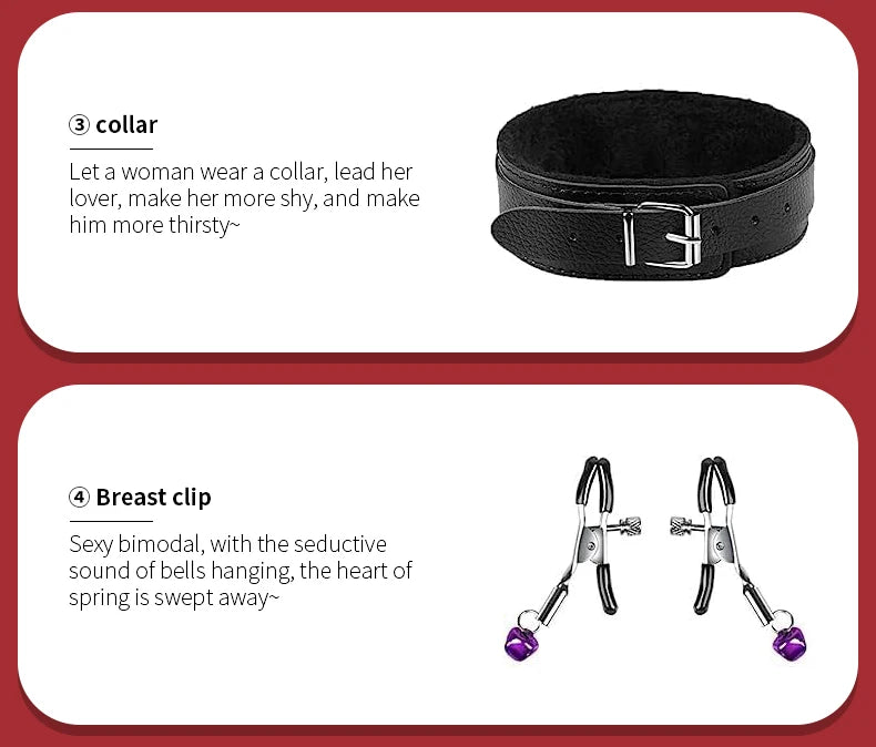 11-Piece Leather BDSM Bondage Kit – Couples Restraint & Fetish Play Set