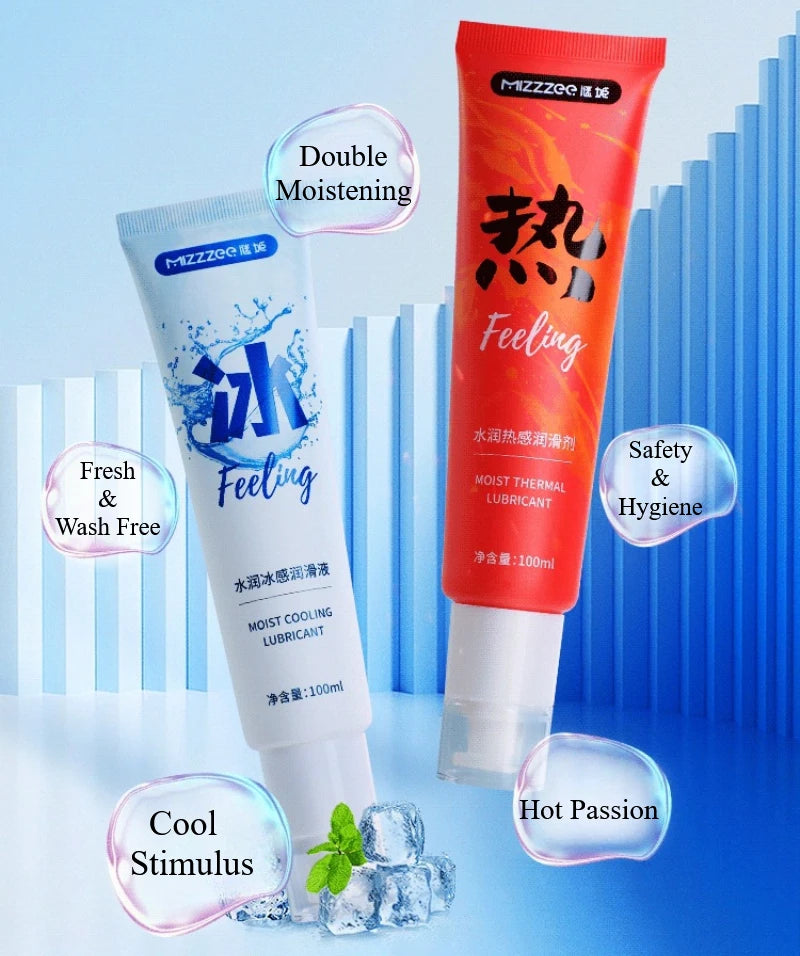Lubrifiant à base d'eau 100 ml pour adultes, idéal pour la stimulation vaginale et anale avec sextoys. Hydratant et stimulant la sensation de froid/feu. Convient aux rapports anaux. 18+