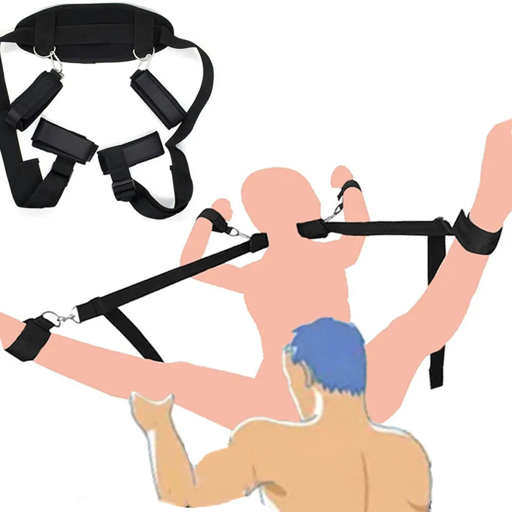 Restraints Set | Handcuffs, Neck & Ankle Cuffs Bondage Straps