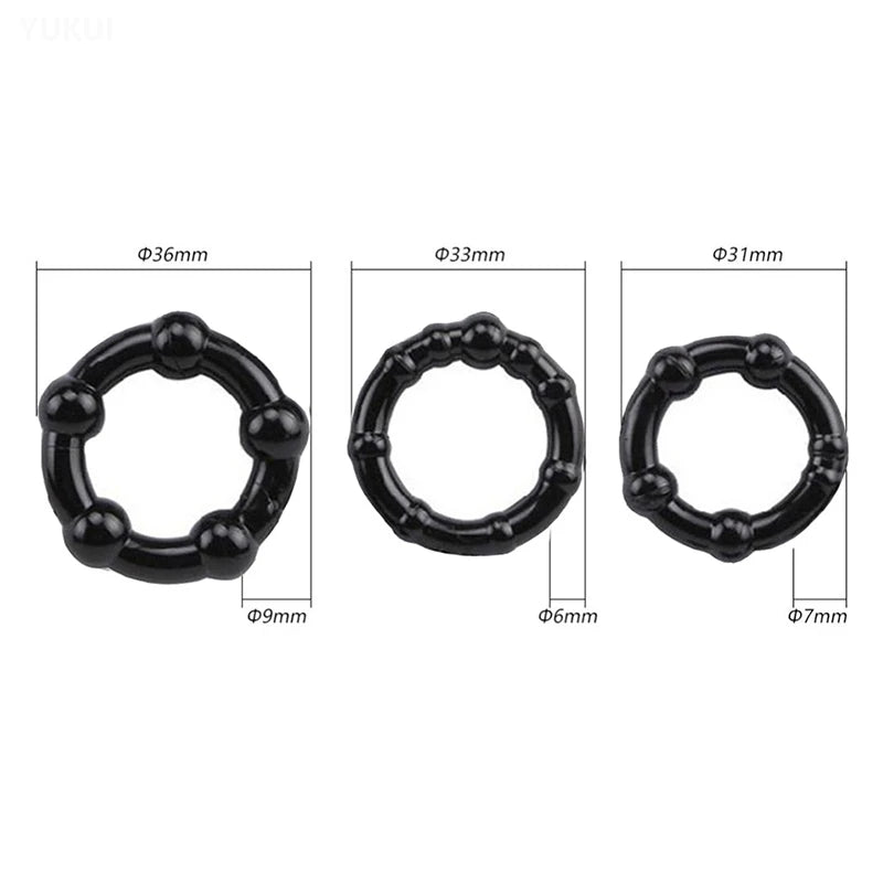 Ultimate Stamina Trio: Silicone Cock Rings Set