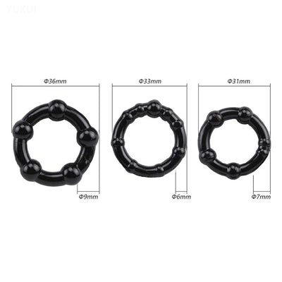 Ultimate Stamina Trio: Silicone Cock Rings Set