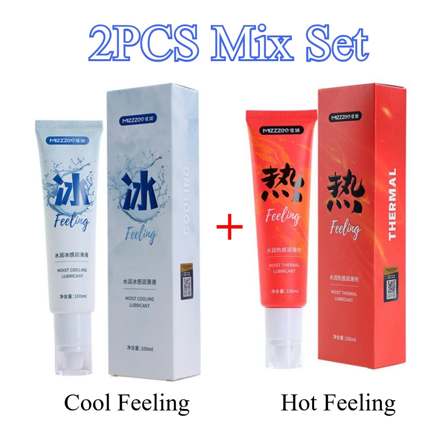 Lubrifiant à base d'eau 100 ml pour adultes, idéal pour la stimulation vaginale et anale avec sextoys. Hydratant et stimulant la sensation de froid/feu. Convient aux rapports anaux. 18+