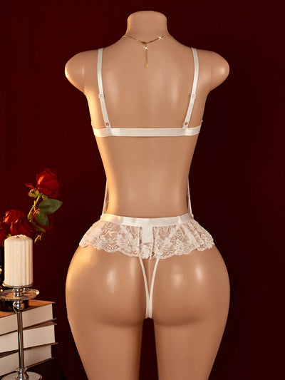 Elegant Lace Plunge Bodysuit